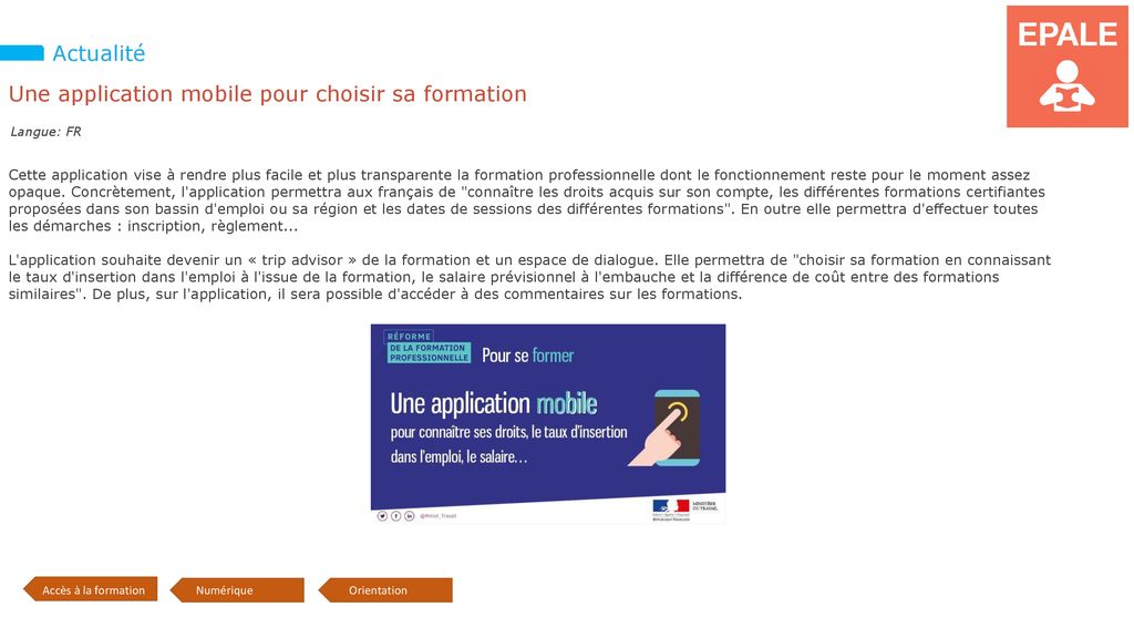 Une Application Mobile Pour Choisir Sa Formation Ppt T L Charger